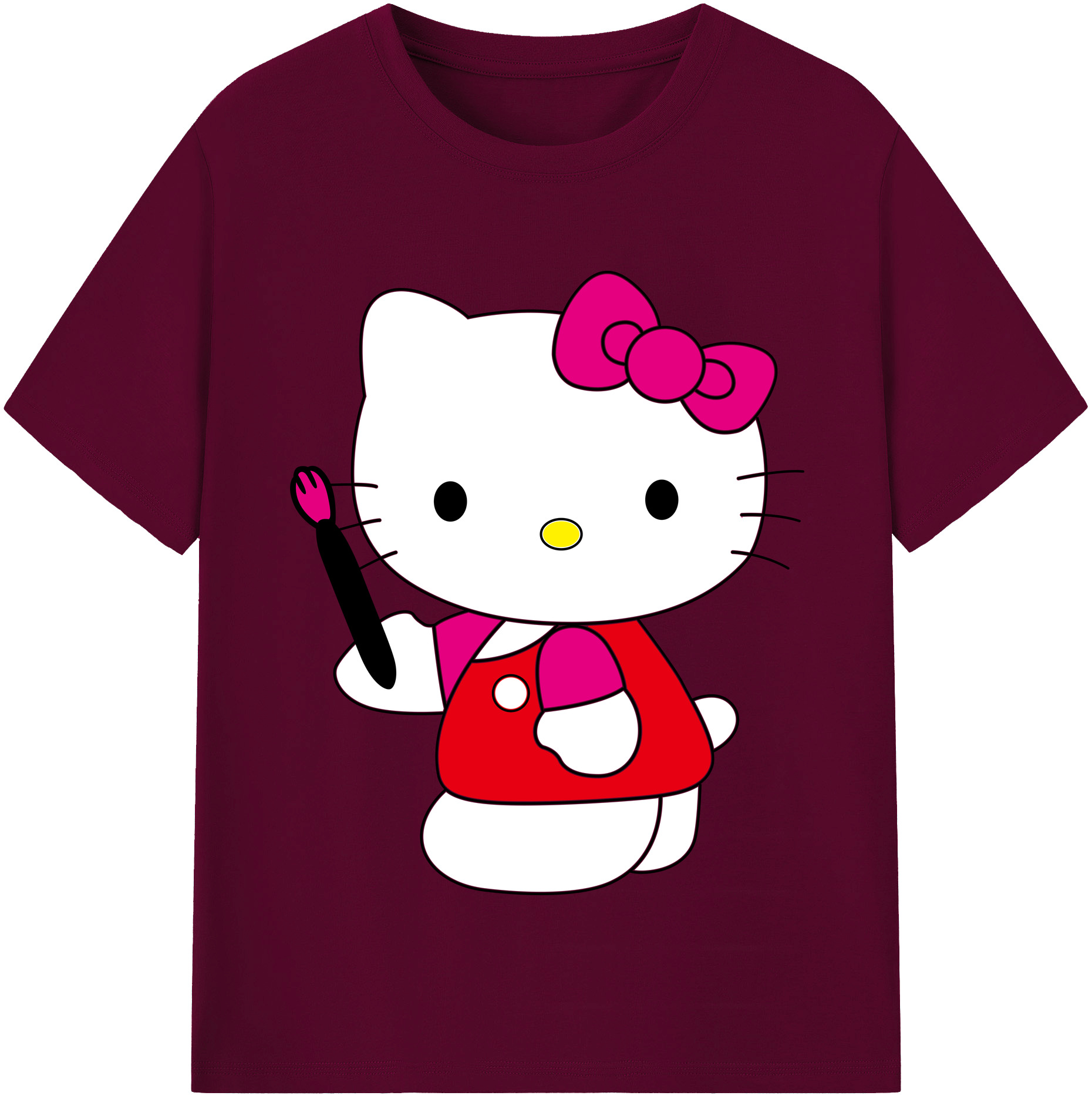 （画像用） Hello Kitty ハローキティ レディースカジュアルプリントTシャツ（綿100％）